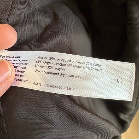 Eileen Fisher Shimmer Jacquard Long Open Front Jacket in Black Size M - Picture 11 of 13